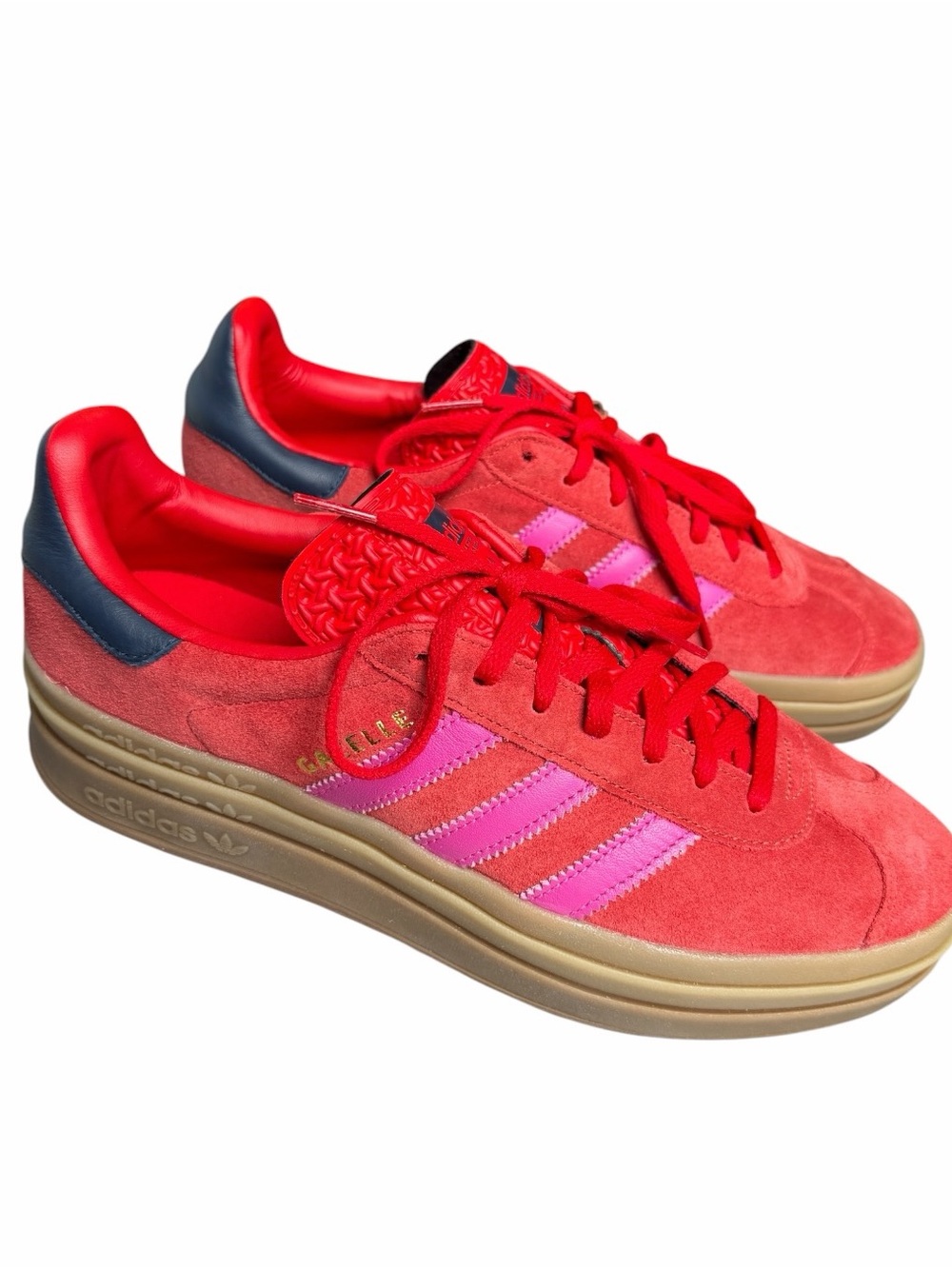 New Adidas Gazelle Bold Shoes Womens Size Us 10.5 Color Red Pink Suede